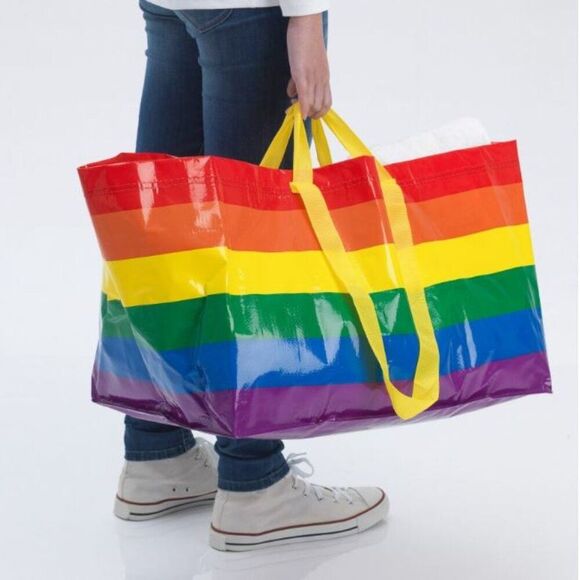 Ikea Storstomma Large Rainbow Bag Shopping Storage KVANTING LGBTQ Pride Tote - Picture 1 of 7